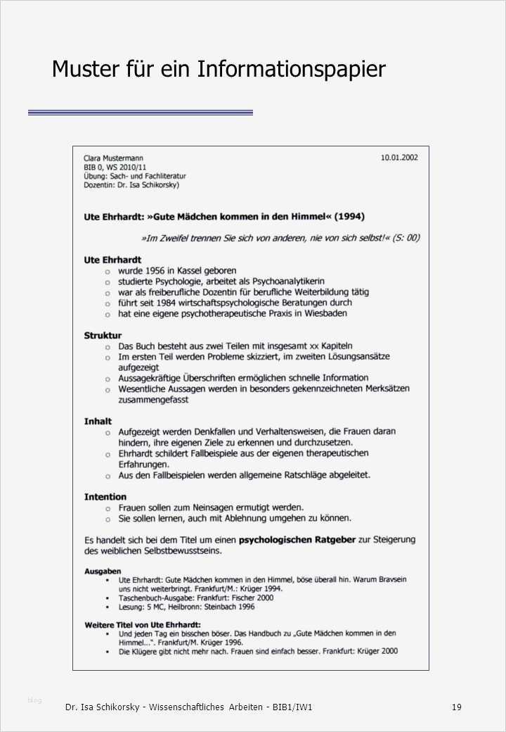 Exzerpt Vorlage Wunderbar Dr isa Schikorsky Wissenschaftliches Arbeiten Bib1