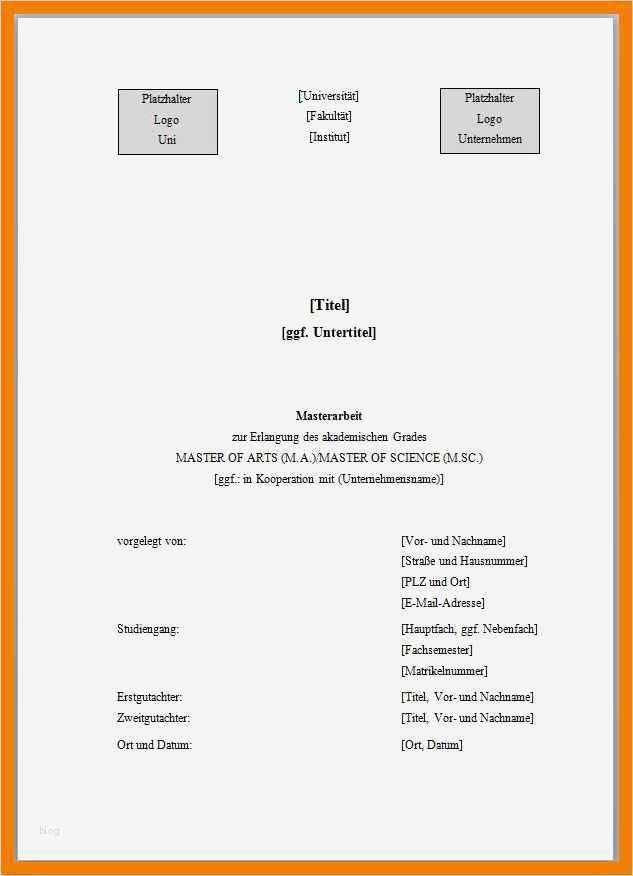 Facharbeit Vorlage Cool 9 Deckblatt Facharbeit