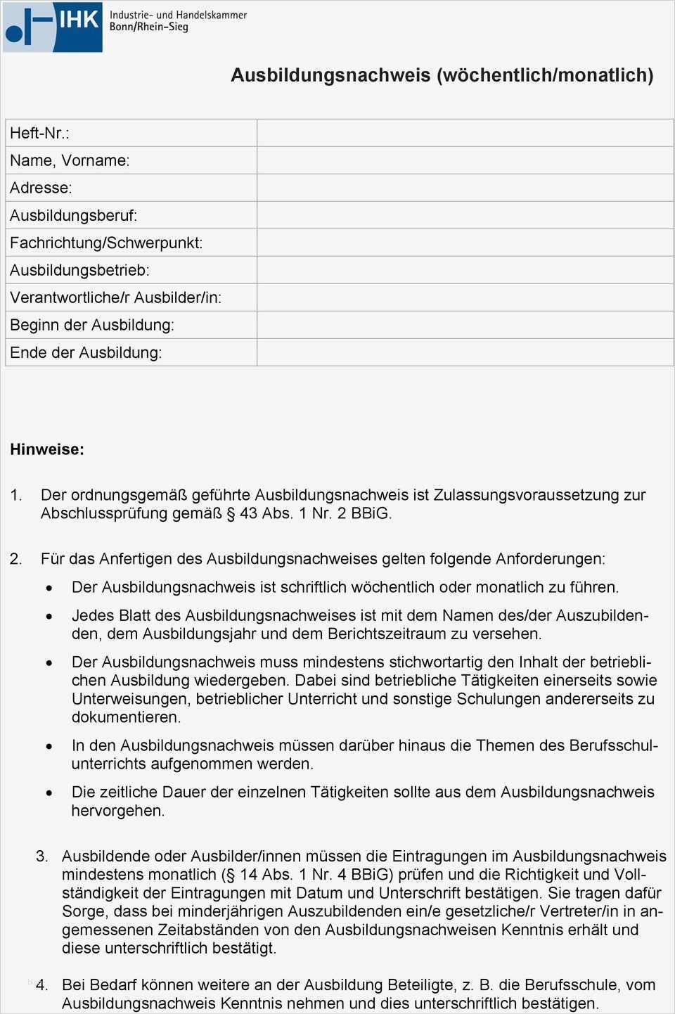 Fachbericht Vorlage Beste Der Ausbildungsnachweis Informationen Zur Ausbildung Von