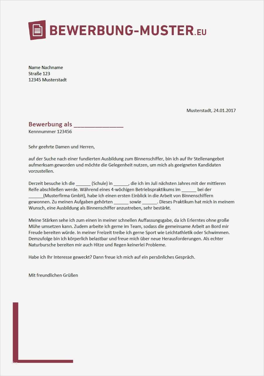 Fachlagerist Bewerbung Vorlage Erstaunlich Kostenlose Bewerbungsvorlage Binnenschiffer In