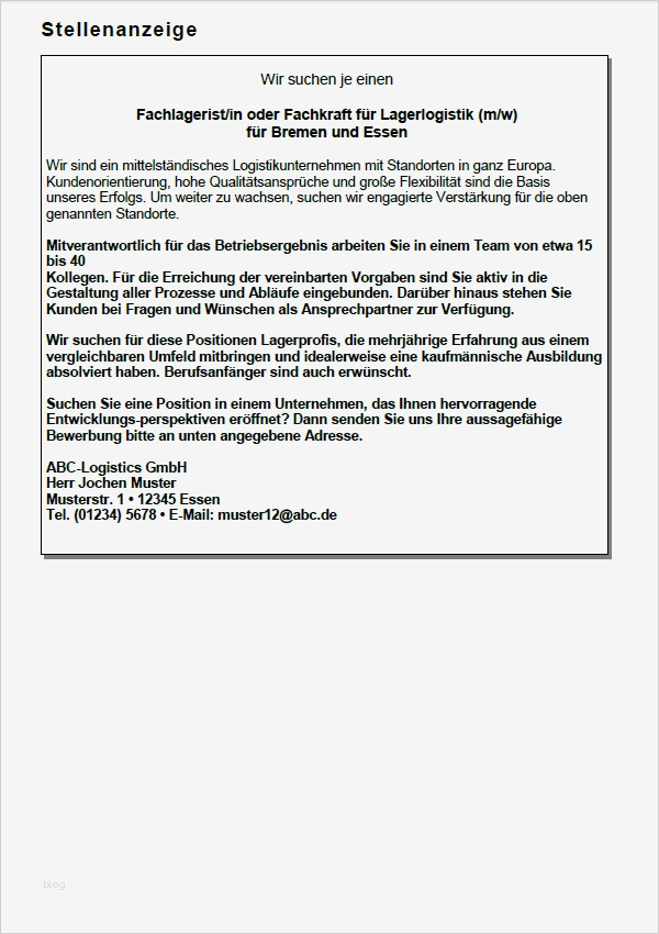 Fachlagerist Bewerbung Vorlage Genial Bewerbung Fachlagerist Berufseinsteiger sofort Download