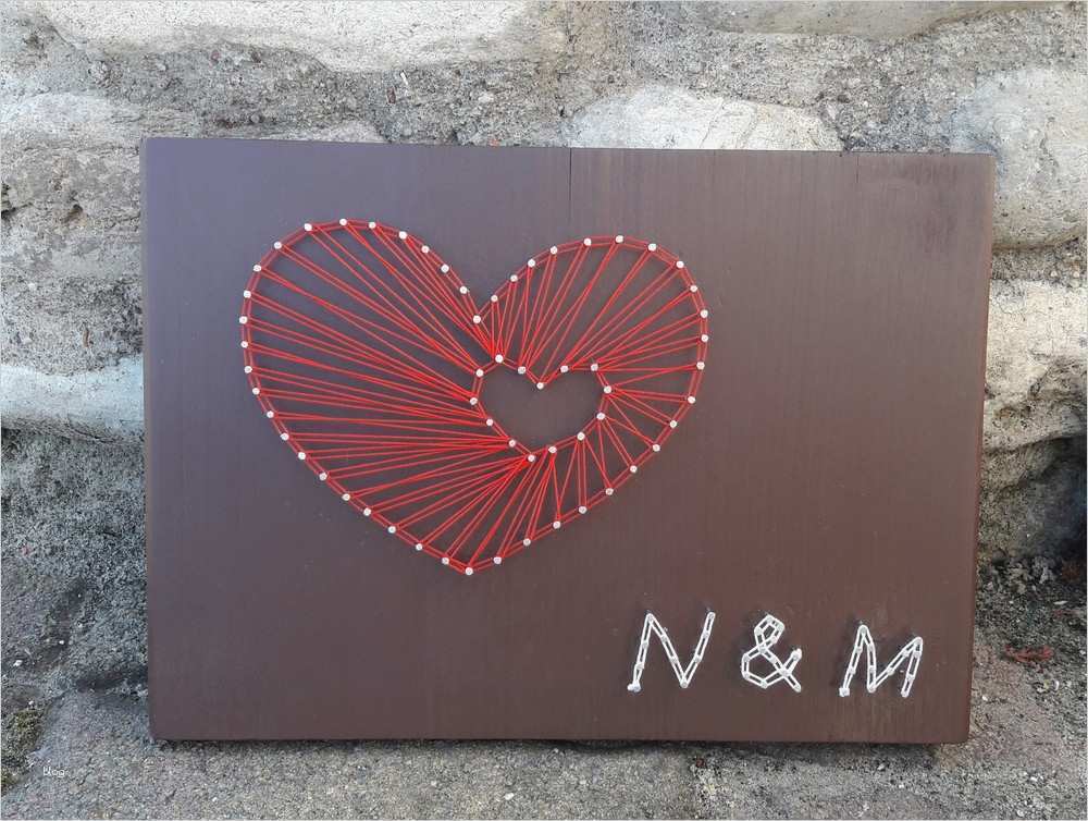 Fadenbilder Mit Nägeln Vorlagen Großartig Deko Objekte Fadenbild Herz Ein Designerstück Von