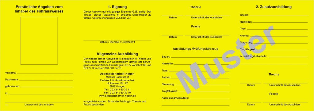 Fahrausweis Flurförderzeuge Vorlage Erstaunlich Ziemlich Stapler Lizenz Vorlage Ideen Entry Level Resume