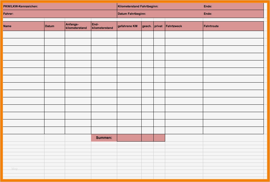 Fahrtenbuch Excel Vorlage Kostenlos Wunderbar 12 Fahrtenbuch Vorlage
