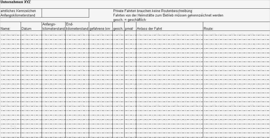 Fahrtenbuch Vorlage Pdf Wunderbar Vorlage formulare Zur Pkw Nutzung Und Fahrtenbuch