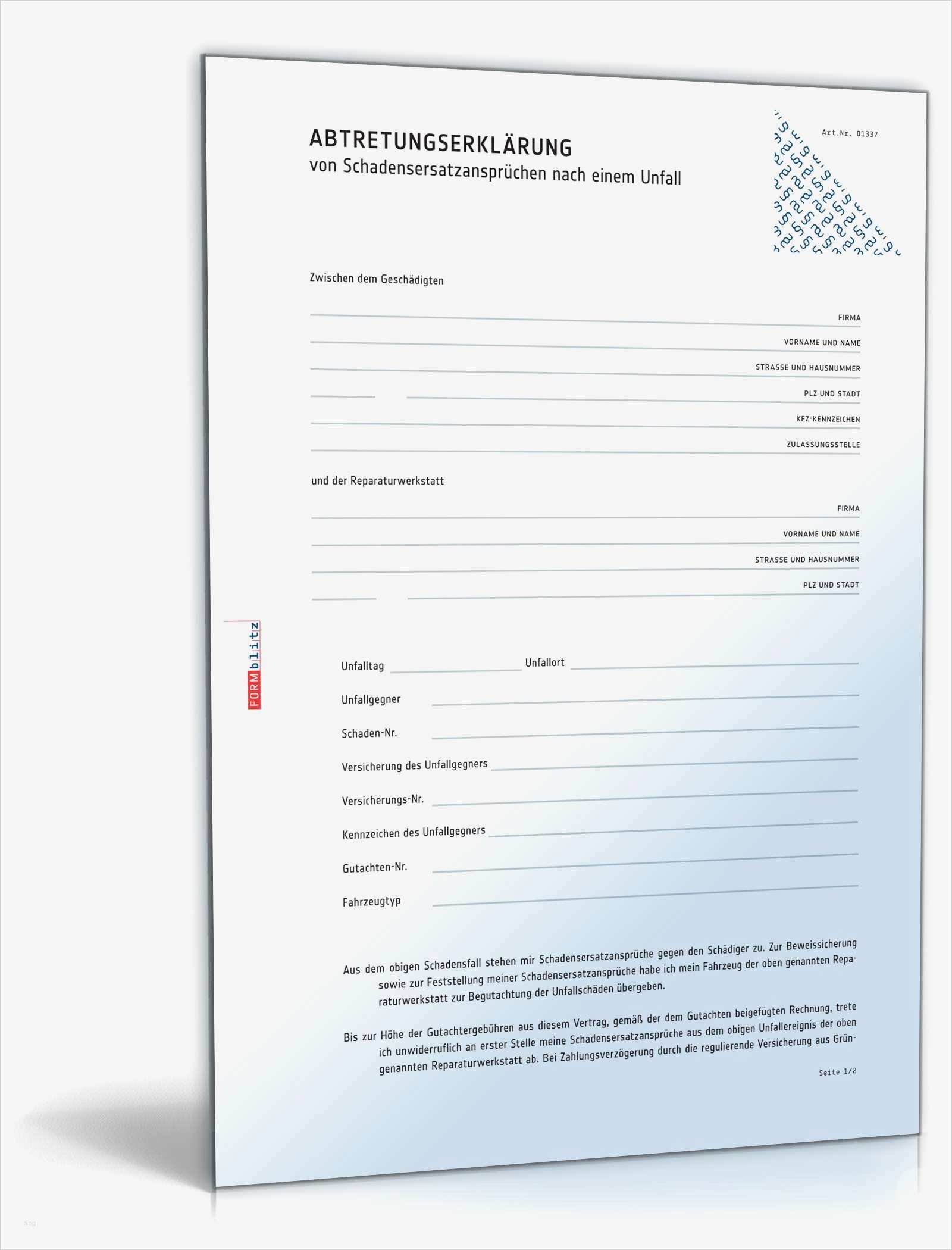 Fahrtkostenerstattung Vorlage Beste Muster Abtretungserklärung Schadensersatzanspruch Werkstatt