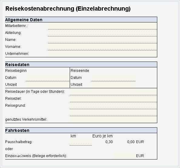 Fahrtkostenerstattung Vorlage Schönste tolle Reisekostenformular Vorlage Ideen Beispiel