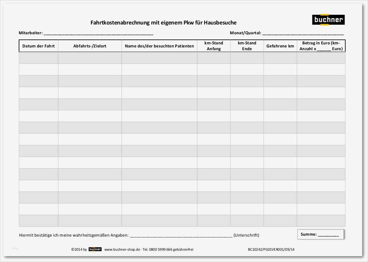Fahrtkostenerstattung Vorlage Wunderbar Fahrtkostenabrechnung Mit Eigenem Pkw Für Hausbesuche