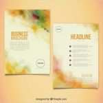 Faltblatt Vorlage Schönste Abstrakte Faltblatt Vorlage Im Aquarell Stil