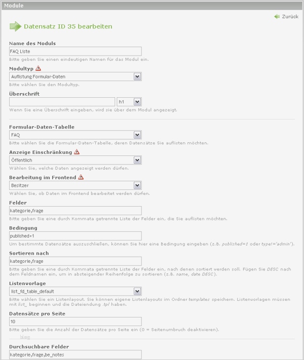 Contao Dev ExtensionsEfgBackend – Contao munity