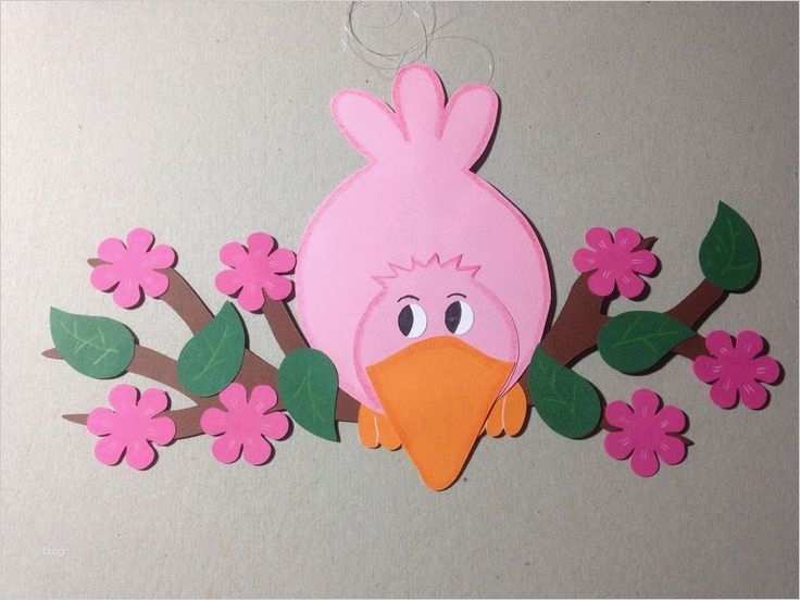 Fensterbilder sommer Vorlagen Kostenlos Hübsch Fensterbild ★ Vogel Auf ast ★ Frühling ★ sommer