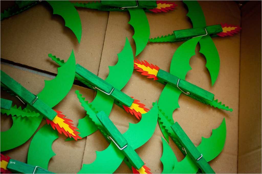 Feuerdrachen Basteln Vorlage Gut Wäscheklammer Drache