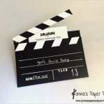Filmklappe Basteln Vorlage Erstaunlich Let´s Go to the Movies Einladungskarte Klappe