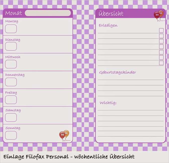 Filofax Vorlagen Süß Anne Kreativ Filofaxing
