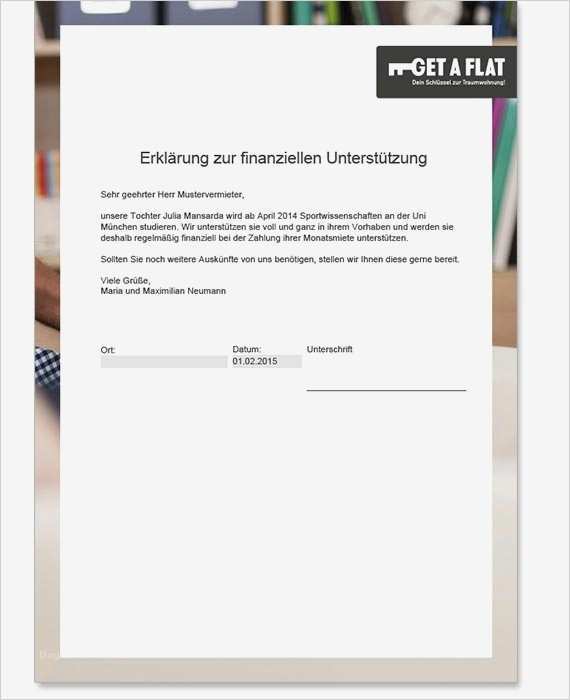Finanzielle Bürgschaft Vorlage Fabelhaft Get A Flat