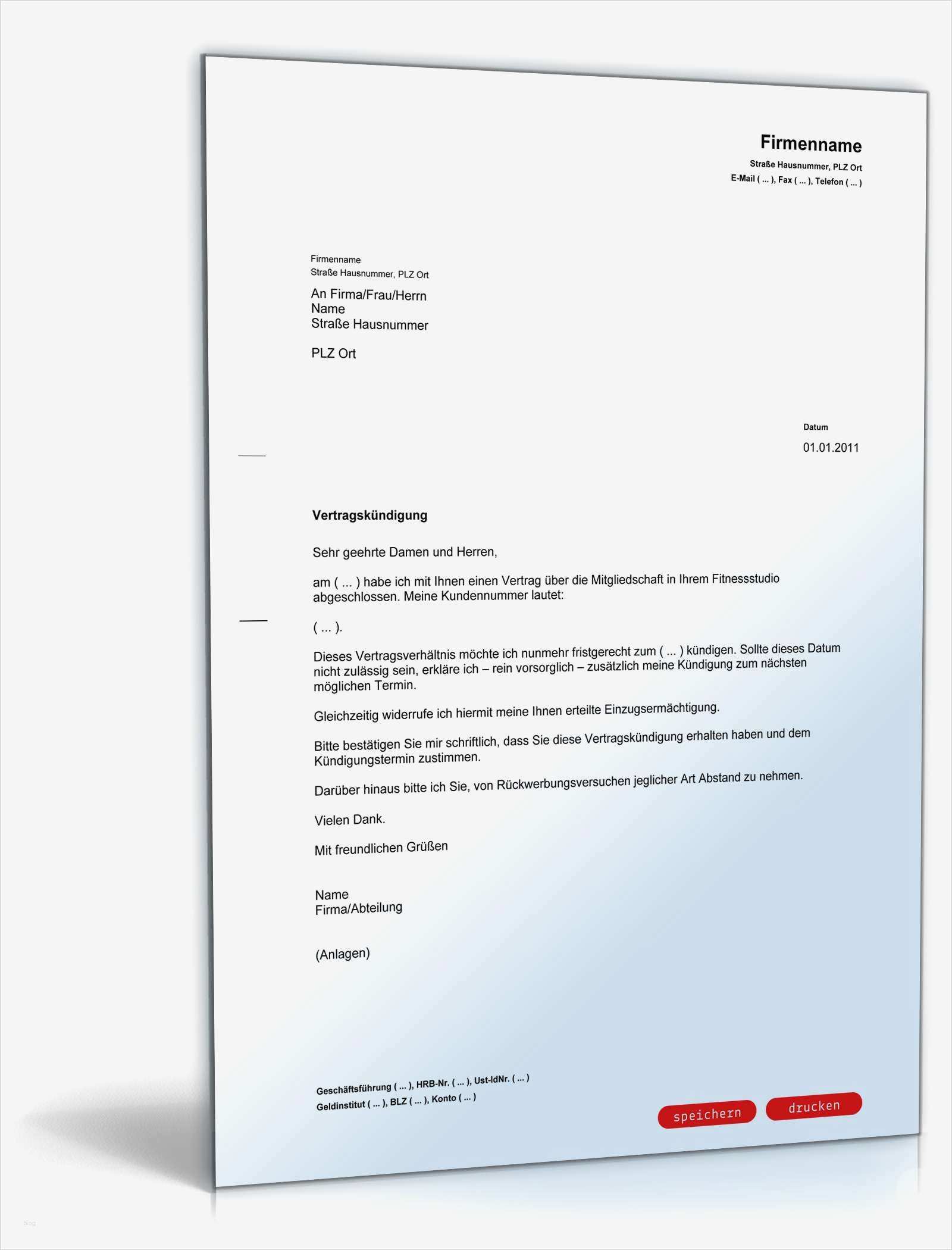 Fitness Kündigung Vorlage Cool Fristgemäße Kündigung Fitnessstudio