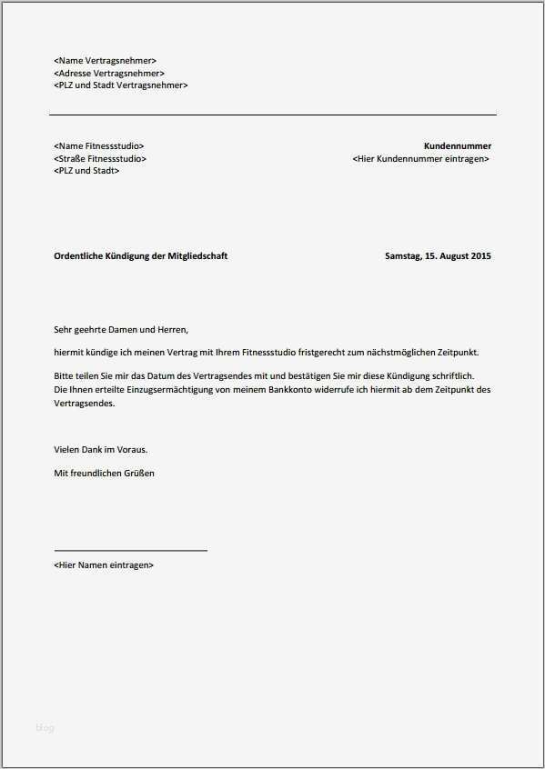 Fitnessvertrag Kündigen Vorlage Wunderbar Kündigung Fitnessstudio Vorlage Text Word