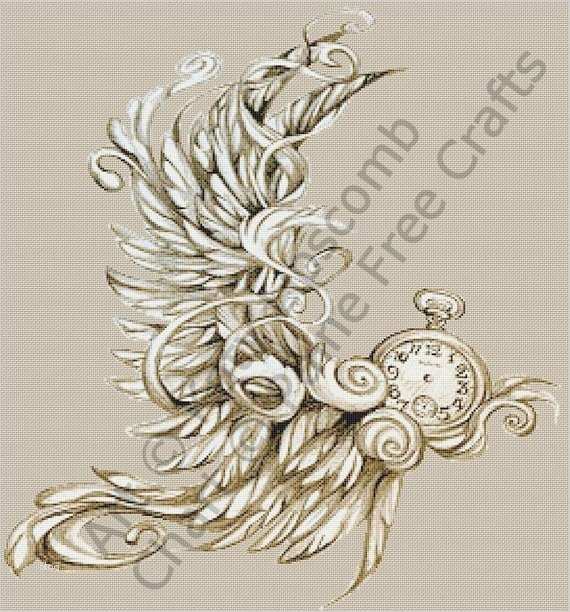 Flügel Tattoo per PDF cross Stitch Diagramm Muster von