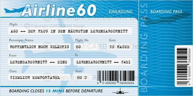 Flugticket Einladung Vorlage Kostenlos Best Of Einladungskarten Einladung 60 Geburtstag Flugticket