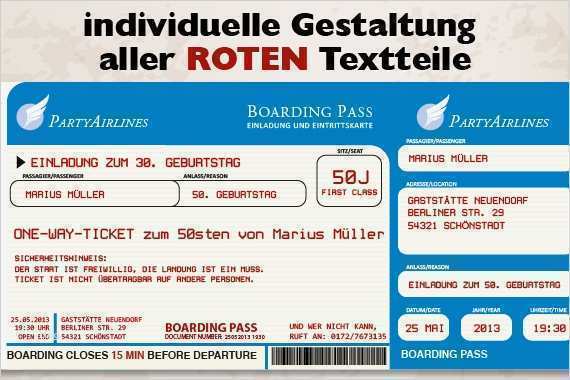 Flugticket Einladung Vorlage Kostenlos Luxus Flugticket Einladungskarten Für Geburtstag