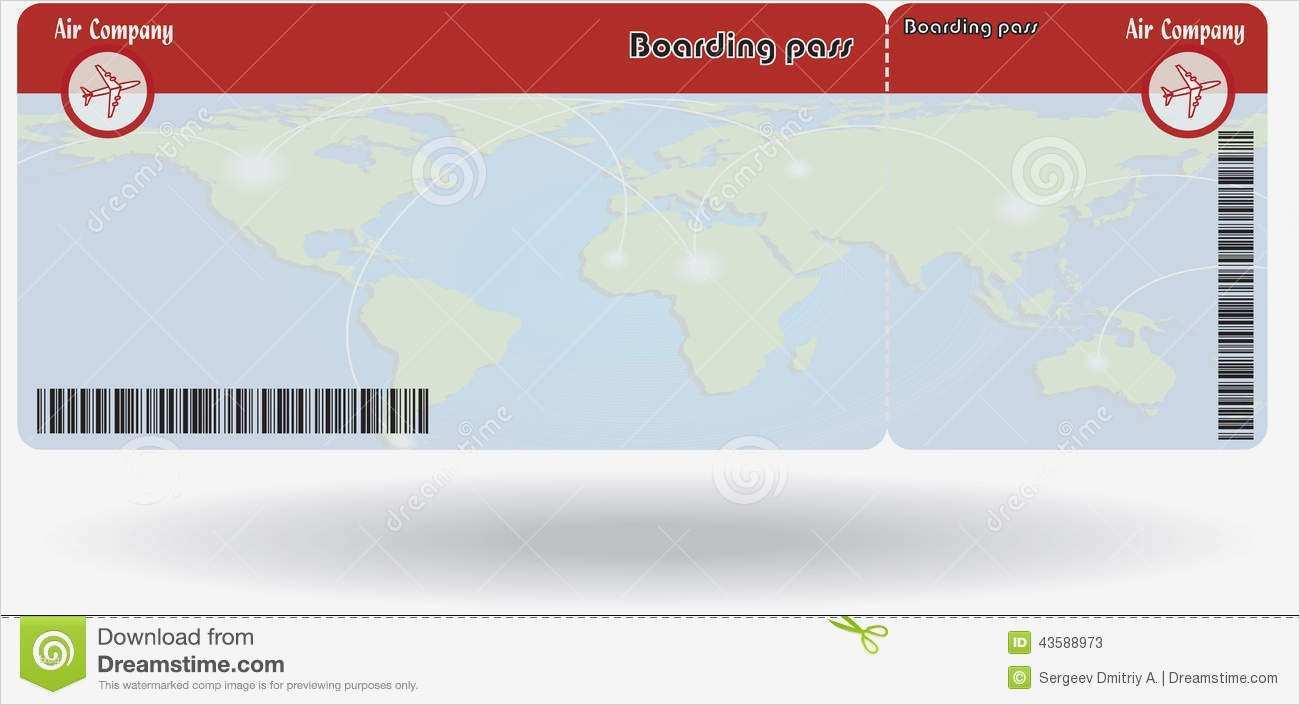 Flugticket Vorlage Download Kostenlos Hübsch Variante Des Flugtickets Vektor Abbildung Illustration
