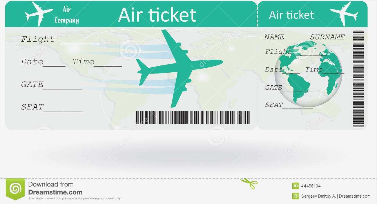 Flugticket Vorlage Download Schön Variante Des Flugtickets Vektor Abbildung Illustration