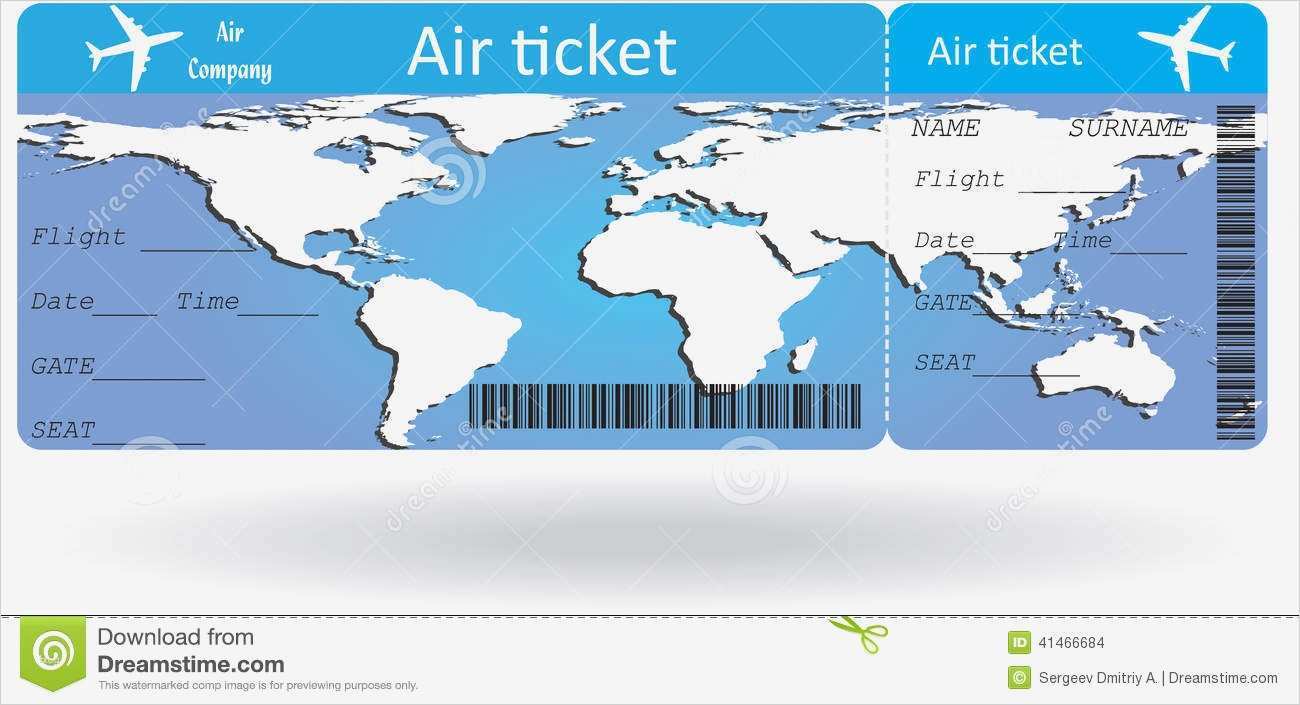 Flugticket Vorlage Download Wunderbar Variante Des Flugtickets Vektor Abbildung Illustration