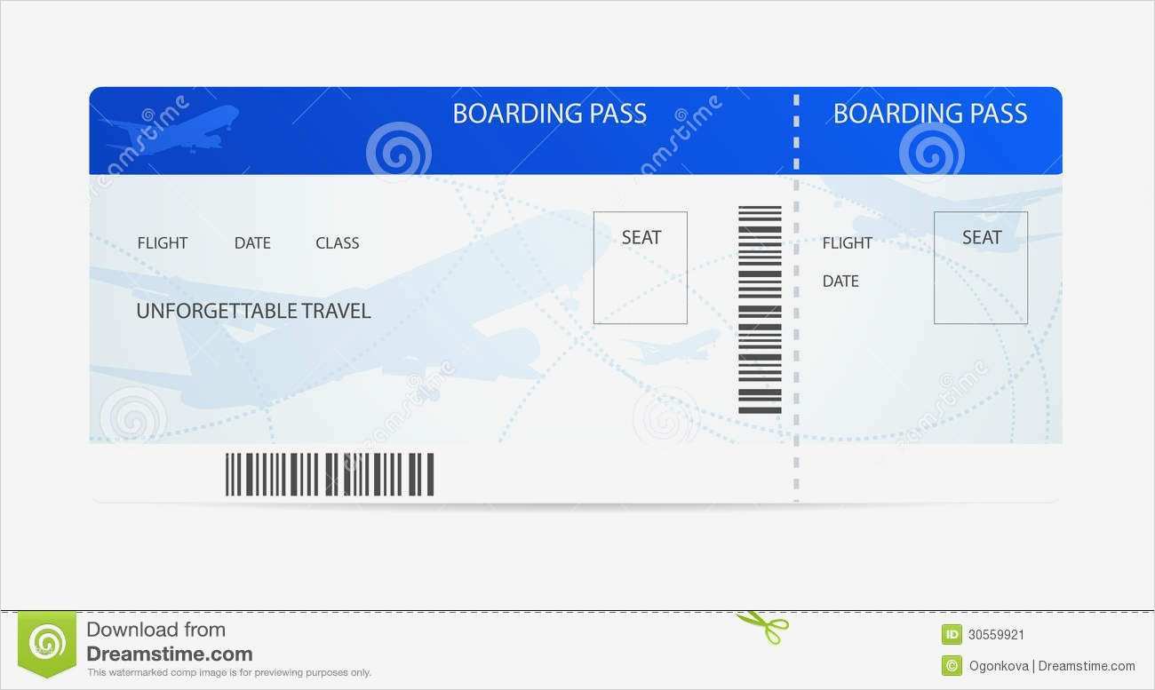 Flugticket Vorlage Geschenk Genial Bordkarte Karte Mit Flugzeug Flugzeug Vektor Abbildung