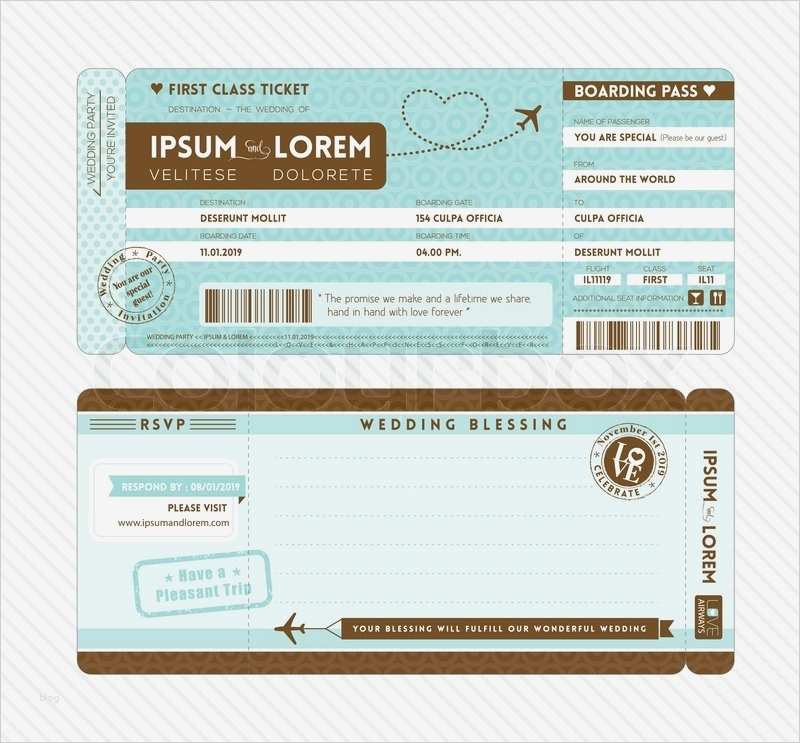 Flugticket Vorlage Geschenk Luxus Bordkarte Hochzeits Einladungs Schablone