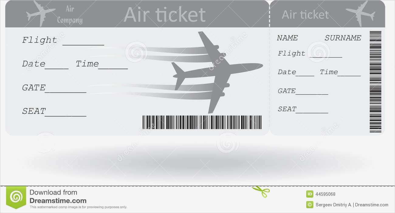 Flugticket Vorlage Photoshop Fabelhaft Variante Des Flugtickets Vektor Abbildung Illustration