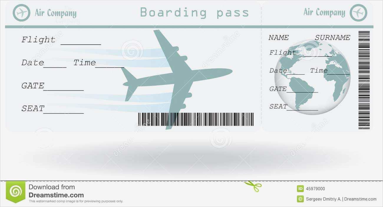 Flugticket Vorlage Word Bewundernswert Variante Des Flugtickets Vektor Abbildung Illustration
