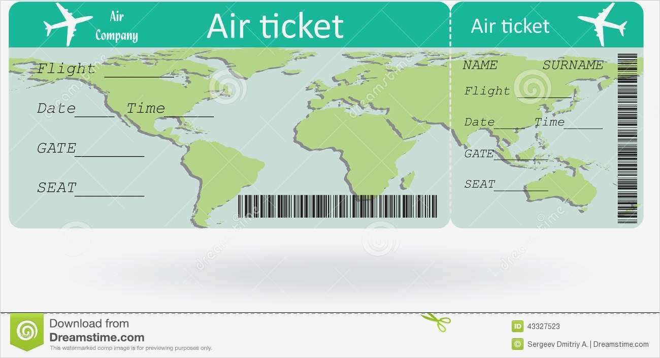 Flugticket Vorlage Wunderbar Variante Des Flugtickets Vektor Abbildung Bild