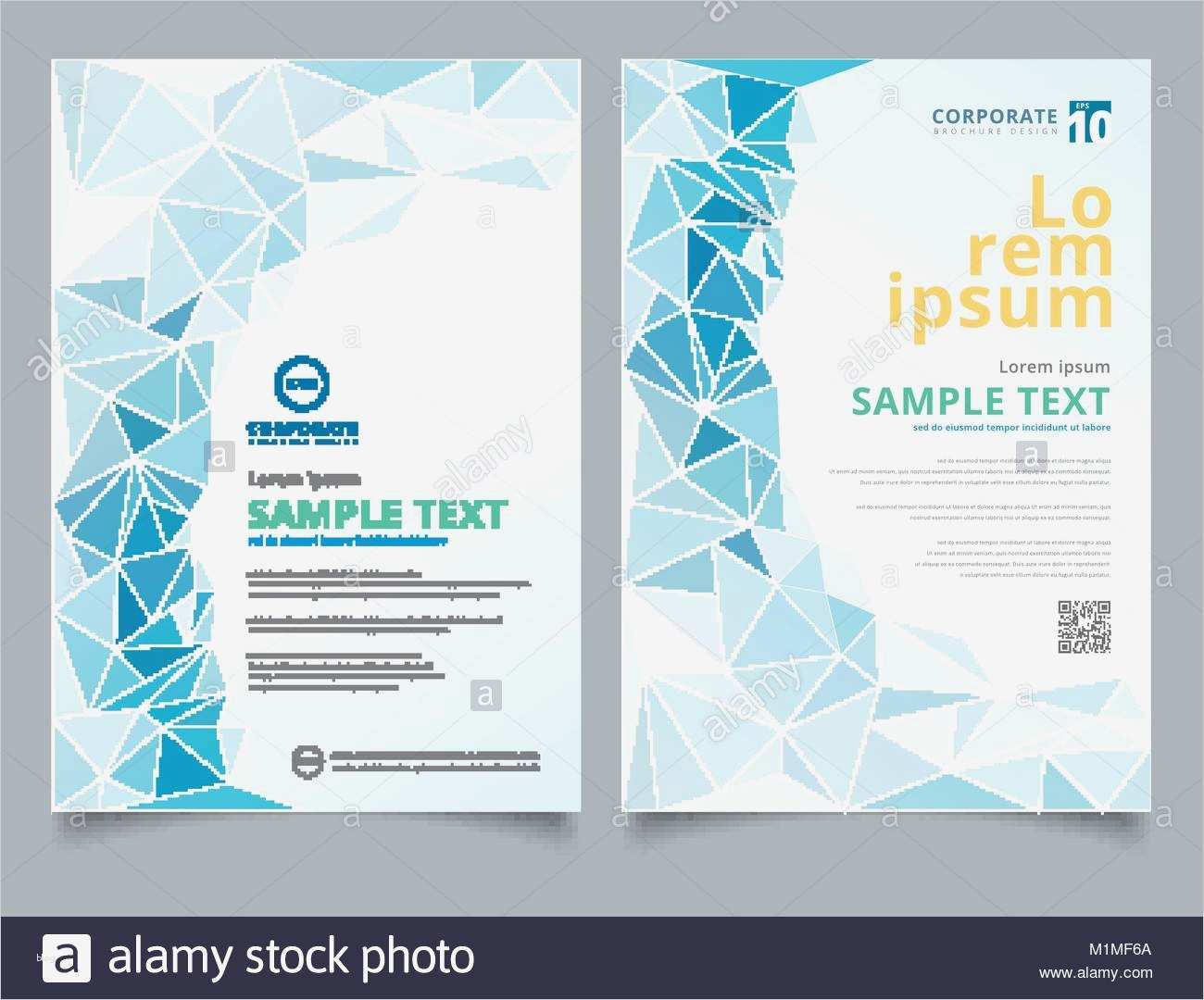 Flyer 6 Seitig Vorlage Bewundernswert Broschüre Hellblau Polygonalen Mosaik Hintergrund Layout