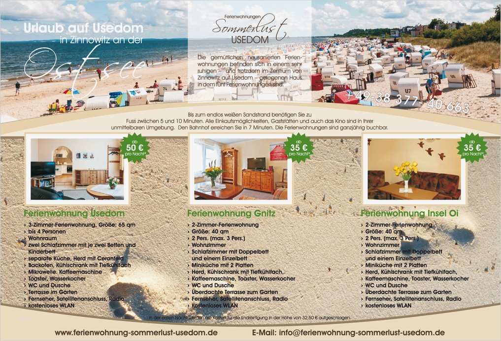 Flyer 6 Seitig Vorlage Hübsch Grafik & Design Referenzen Ferienwohnung sommerlust