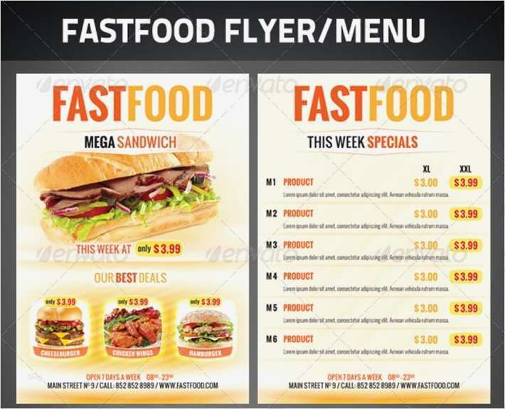 Flyer 6 Seitig Vorlage Inspiration Fast Food Imbiss Flyer Vorlage Pizza Döner Werbung