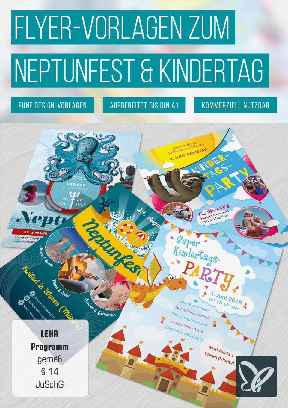Flyer Vorlagen Indesign Schön Flyer Vorlagen Zum Neptunfest Und Kindertag