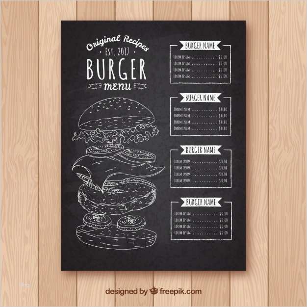 Flyer Vorlagen Open Office Gut Pizarra Con Plantilla De Menú De Hamburguesa