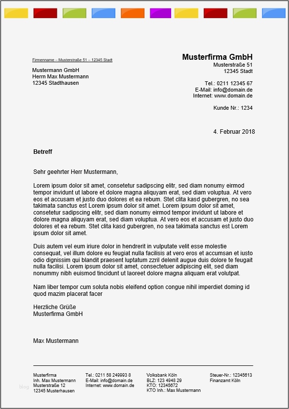 Formeller Brief Vorlage Erstaunlich Kostenlose Word Briefkopf Vorlagen Herunterladen