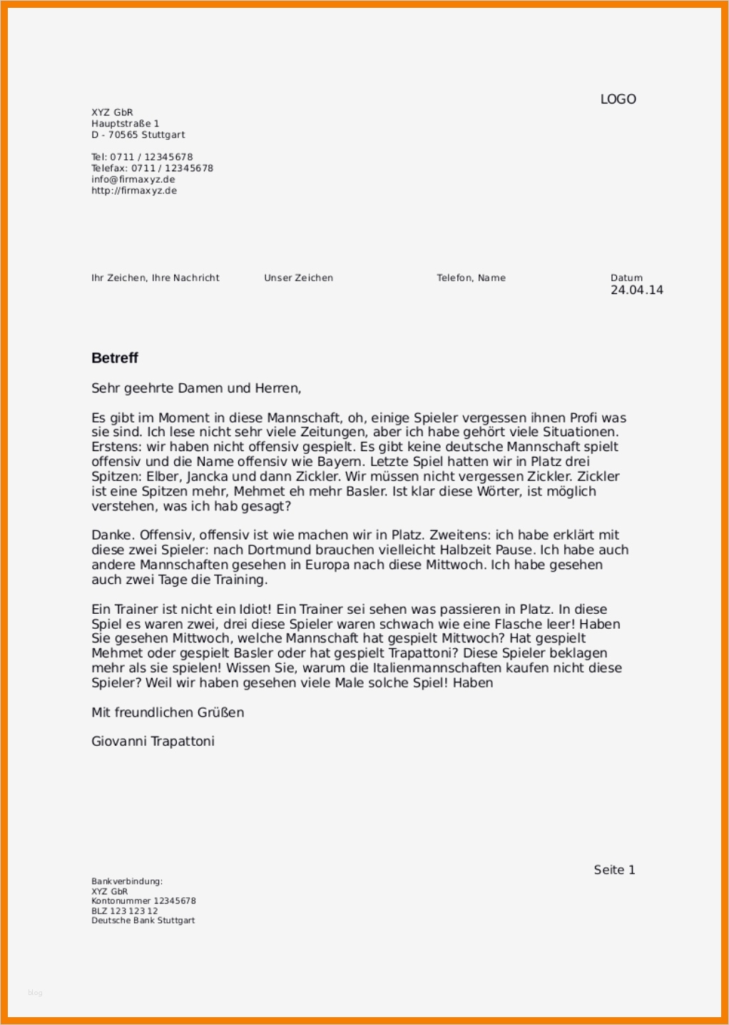 Formeller Brief Vorlage Wunderbar 6 Geschäftsbrief Vorlage Kostenlos