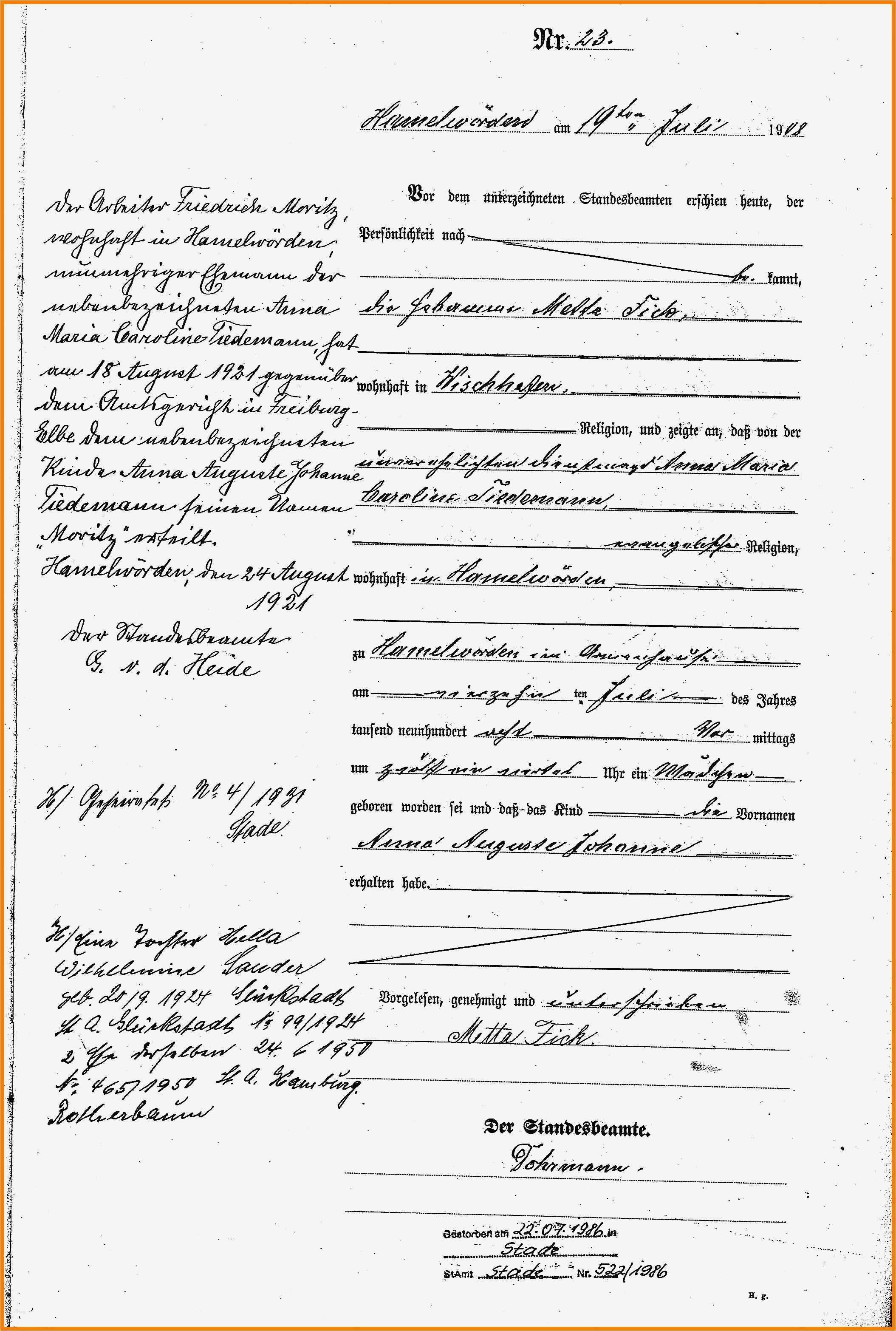 Formloses Anschreiben Vorlage Wunderbar 13 Geburtsurkunde Muster