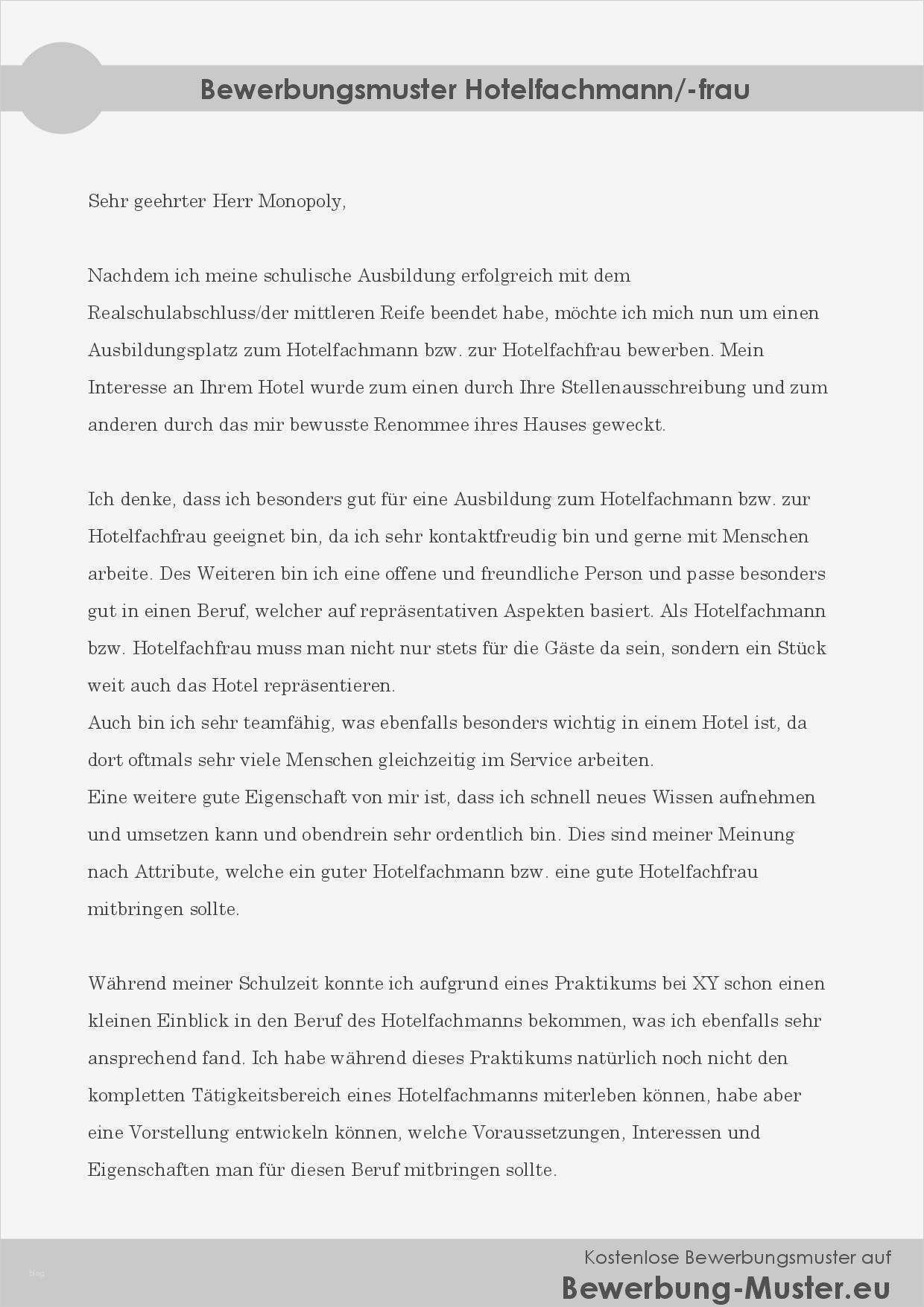 Fos Praktikumsbericht Vorlage Wunderbar Kostenlose Bewerbungsvorlage Hotelfachmann Frau