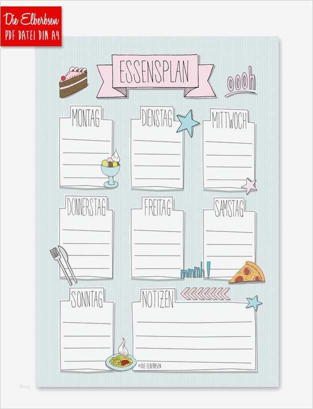 Fotobox Accessoires Vorlagen Zum Ausdrucken Best Of Weiteres Essensplan Zum Ausdrucken Blau Pdf Datei