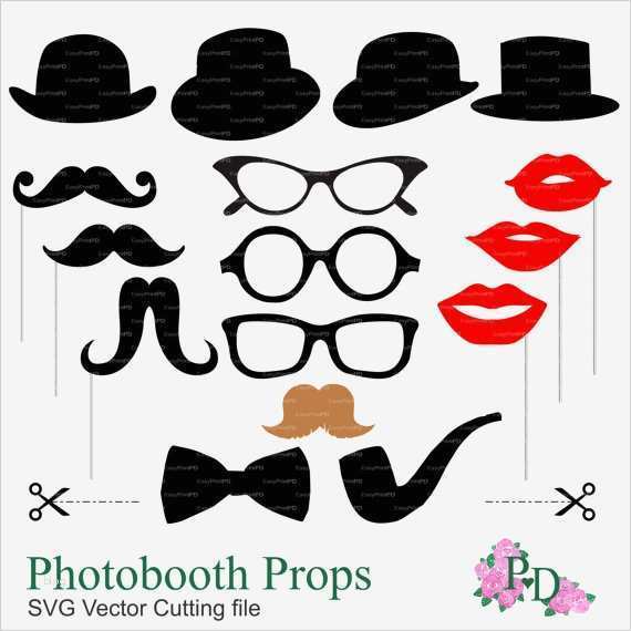 Fotobox Accessoires Vorlagen Zum Ausdrucken Wunderbar Mustache Photobooth Props Svg Eps Png Digital Cutting