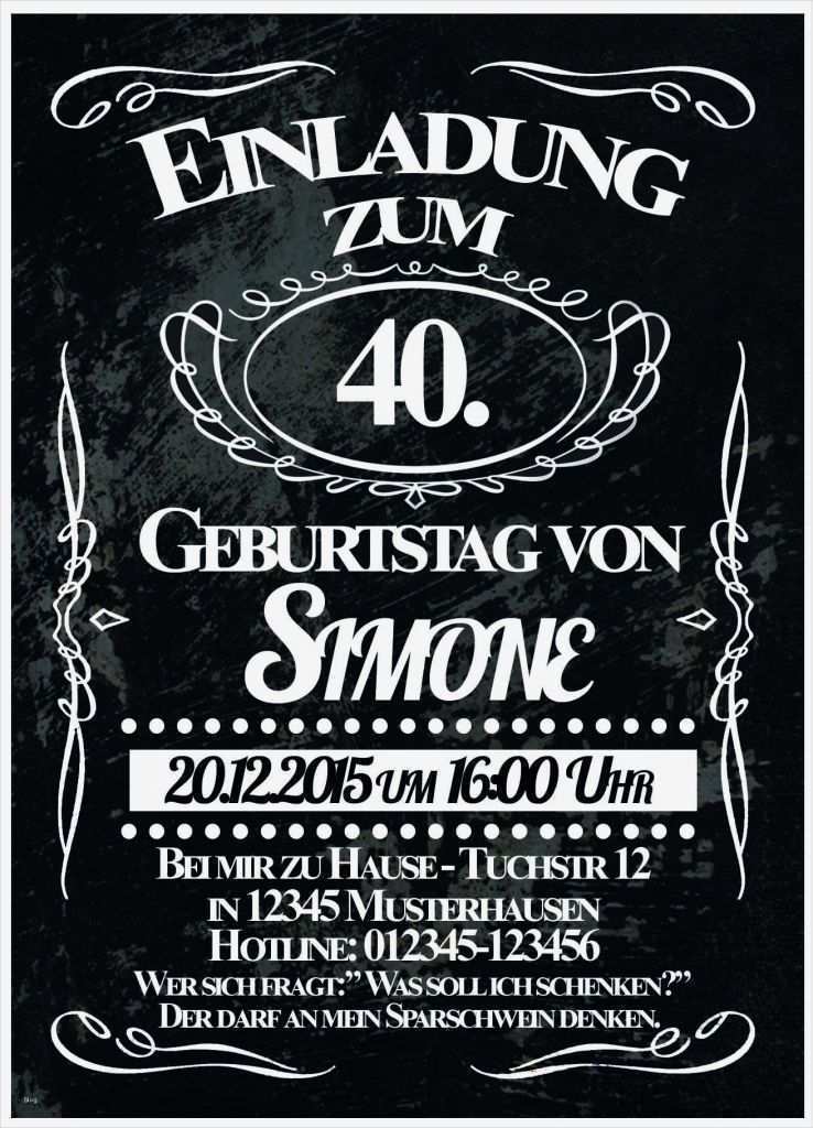 Fotobuch 18 Geburtstag Vorlage Fabelhaft Einladungskarten 40 Geburtstag