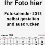 Fotokalender 2018 Vorlage Großartig Fotokalender 2018 Als Word Vorlagen Zum Ausdrucken Kostenlos