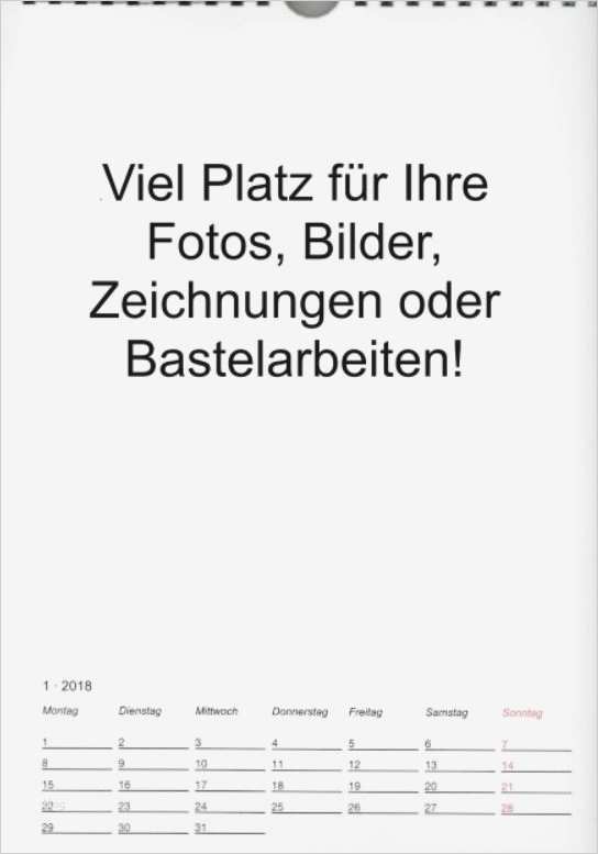 Fotokalender Vorlage 2018 Elegant Kalender 2018 Fotokalender Bastelkalender Din A4 Diy Zum