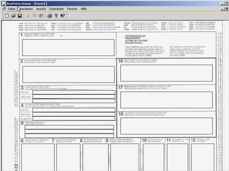 Frachtbrief Vorlage Word Erstaunlich Anyform formularsoftware 5 0 Bei Freeware Download