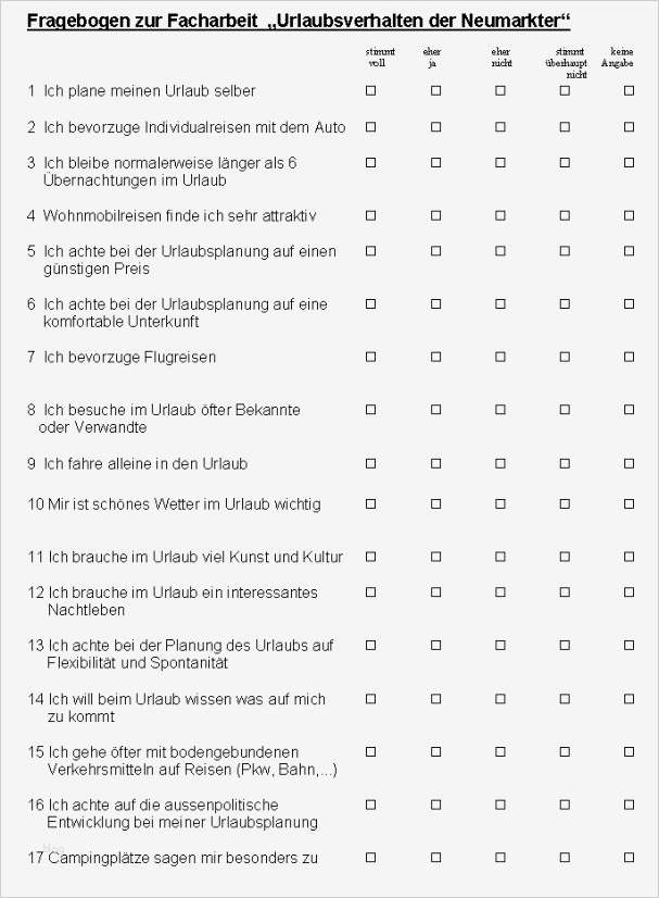Facharbeit zum Thema Urlaubsverhalten der Neumarkter