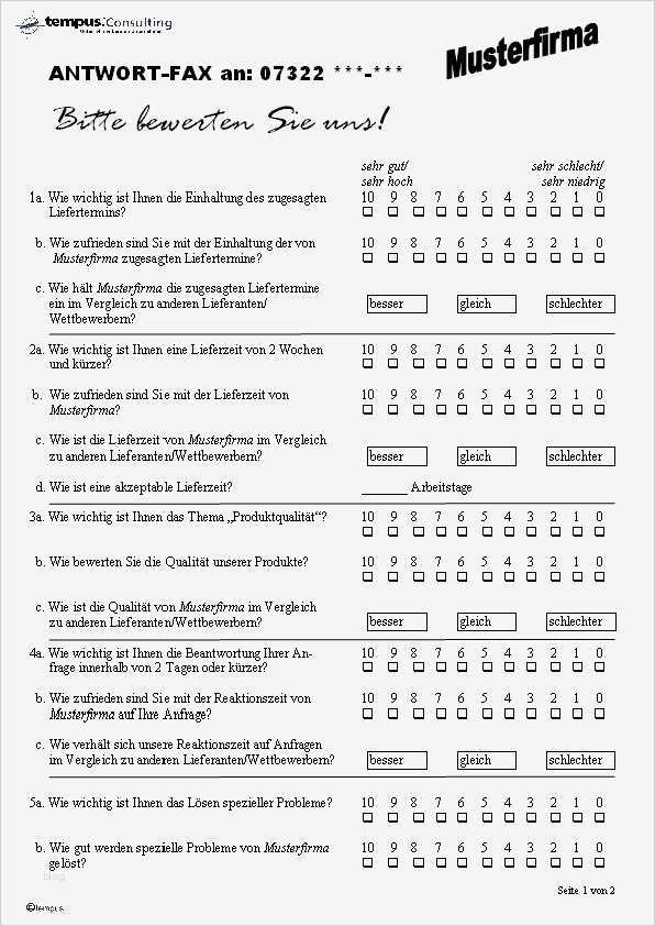 Fragebogen Kundenzufriedenheit Vorlage Neu Vorlagen Downloads – Tempus Consulting