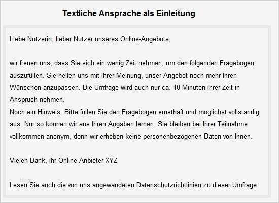 Fragebogen Kundenzufriedenheit Vorlage Süß Einleitung Im Fragebogen